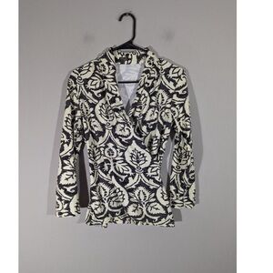 J. McLaughlin White Faux Wrap Surplice Catalina Blouse Women Size